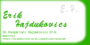erik hajdukovics business card